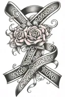 breast cancer ribbon tattoo design idea