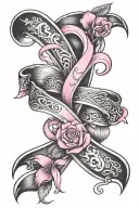 breast cancer ribbon tattoo design idea