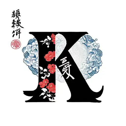 Chris and K letter tattoo design idea