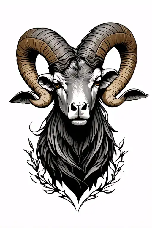 aries ram intertwined tattoo design idea