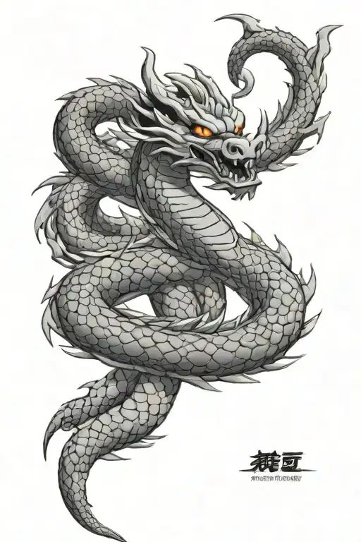 dragon inspired shenron dragon ball z tattoo design idea