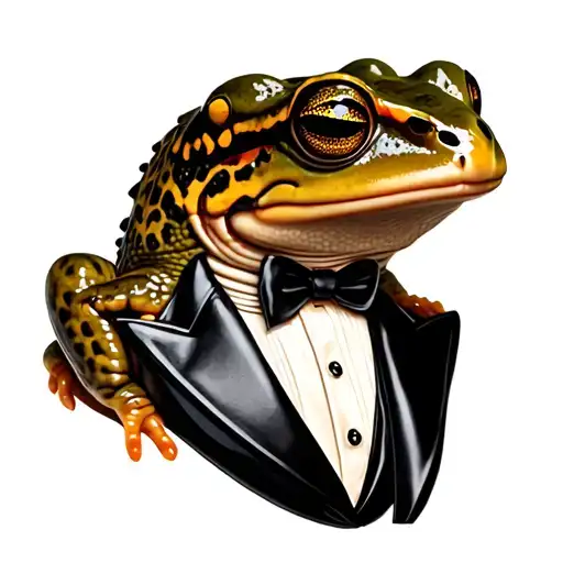 A Toad in a Tuxedo Concho tattoo design idea