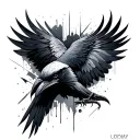 Abstract Raven tattoo design idea