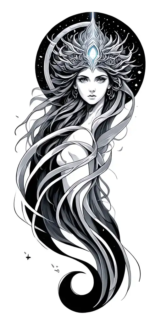 aquarius zodiac sign tattoo design idea