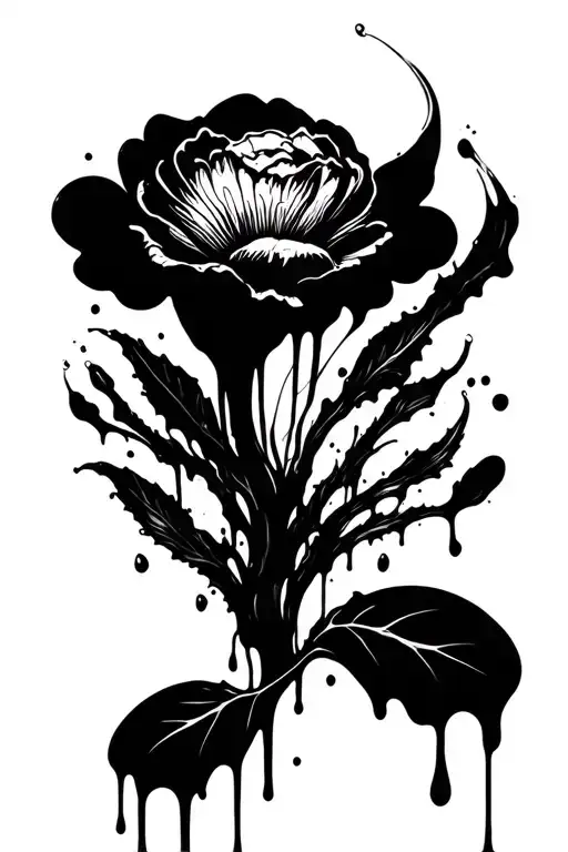 dripping ink tattoo design idea