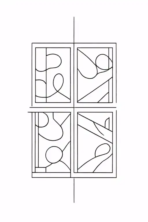 simple line work design with patches tattoo design idea
