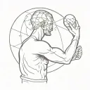 Atlas holding up the world tattoo design idea