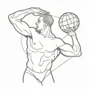 Atlas holding up the world tattoo design idea