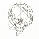 Atlas holding up the world tattoo design idea
