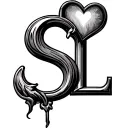 initial S L with a heart shaped lock tattoo design idea