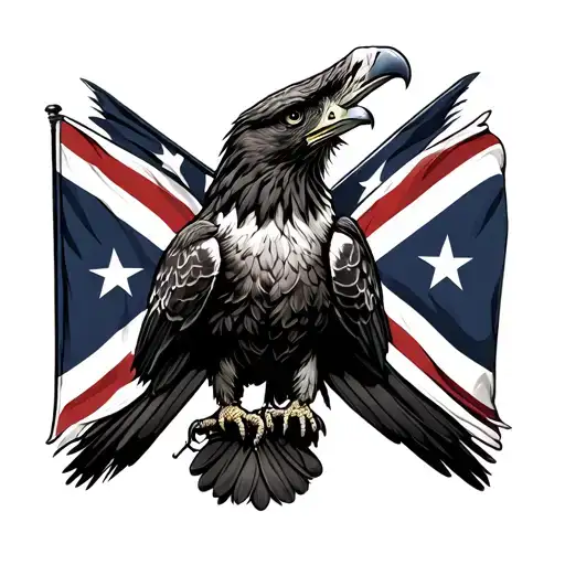 Rebel Flag and a hawk tattoo design idea