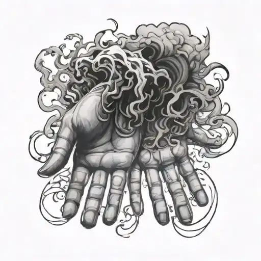 Separate me from my own two hands ghostly smoke  tattoo design idea