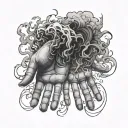 Separate me from my own two hands ghostly smoke  tattoo design idea