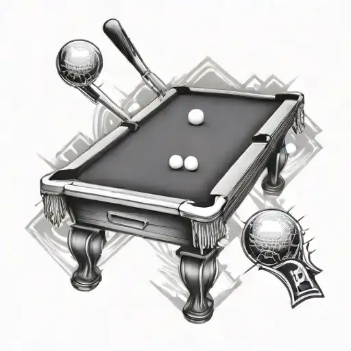 pool table baseball diamond tattoo design idea
