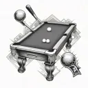 pool table baseball diamond tattoo design idea