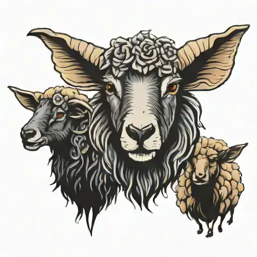 three black sheep tattoo design idea
