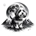 cockapoo frisbee moon mountain tattoo design idea
