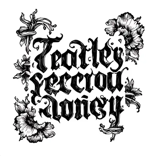 text ugly tattoo design idea