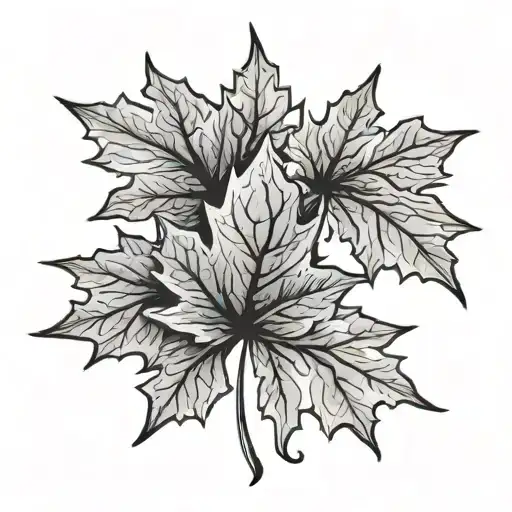 maple leaf dutch flag intertwined tattoo design idea