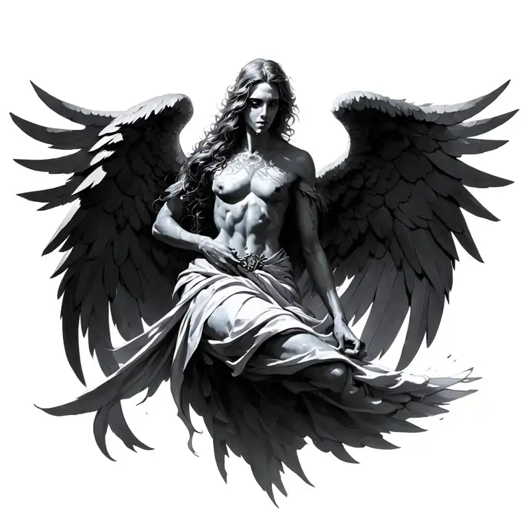 arch angel Azrael archangel of souls tattoo design idea