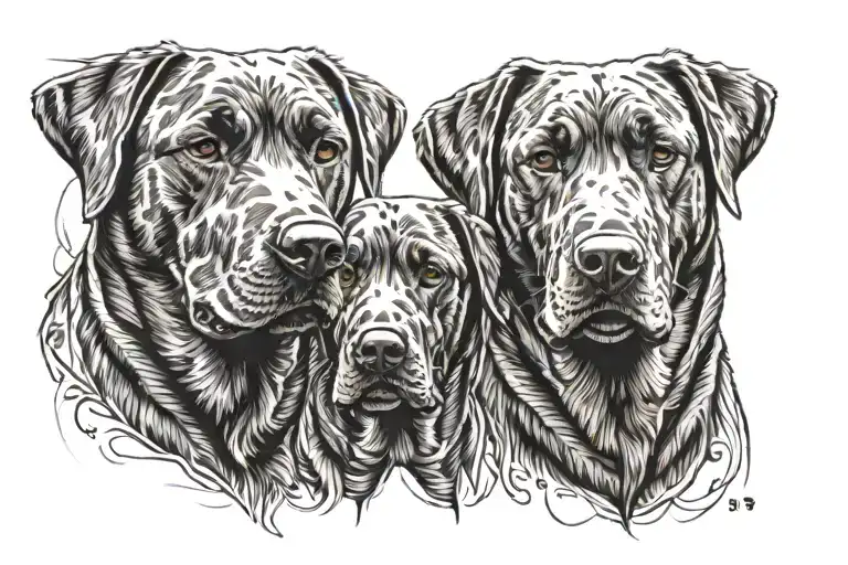 labradors face tattoo design idea