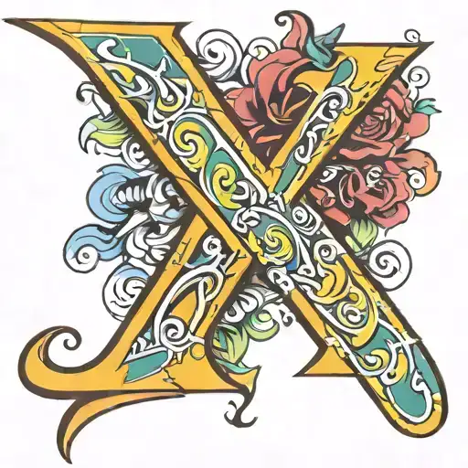 letter k with a heart tattoo design idea