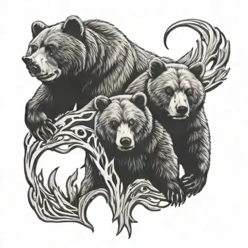 three bear paws inside each other chest tattoo tattoo design idea