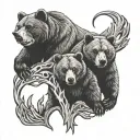 three bear paws inside each other chest tattoo tattoo design idea