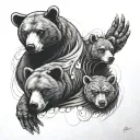 three bear paws inside each other chest tattoo tattoo design idea