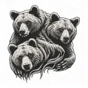 three bear paws inside each other chest tattoo tattoo design idea