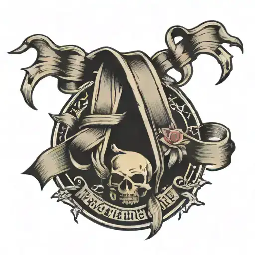 old school ribbon No Gods No Masters tattoo design idea