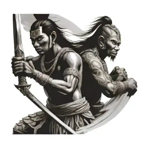 cambodian warriors tattoo design idea