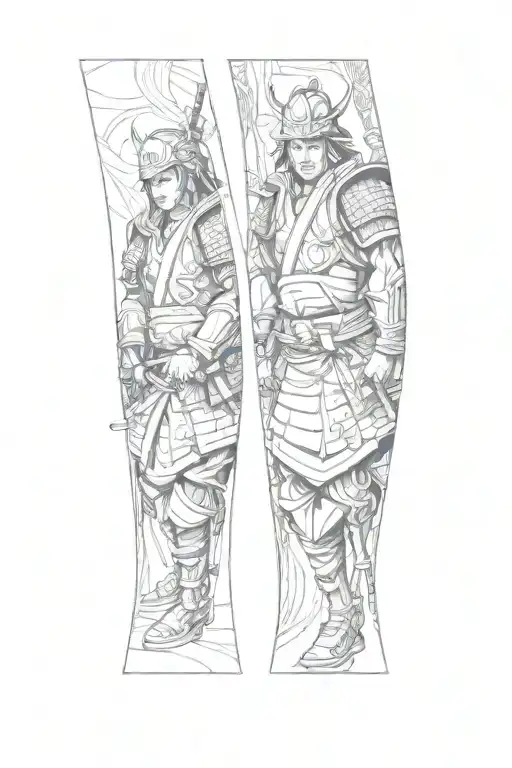 Samurai warrior tattoo design idea