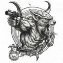 Jake primal hunter aiming a bow tattoo design idea