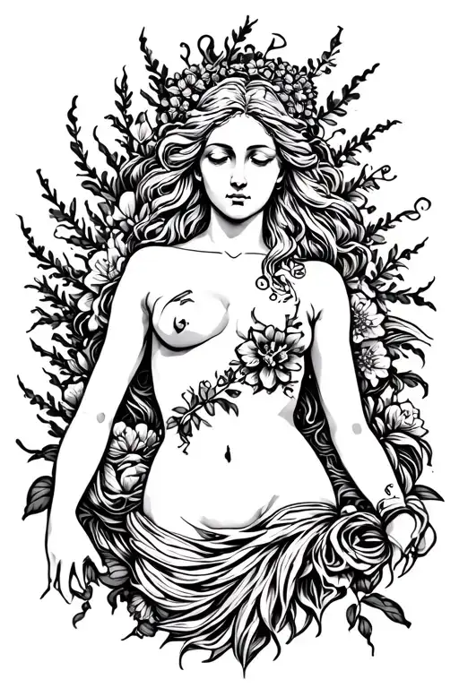 modern Aphrodite body outline tattoo design idea