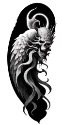 heaven vs hell tattoo design idea