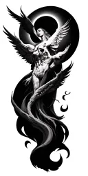 heaven vs hell tattoo design idea
