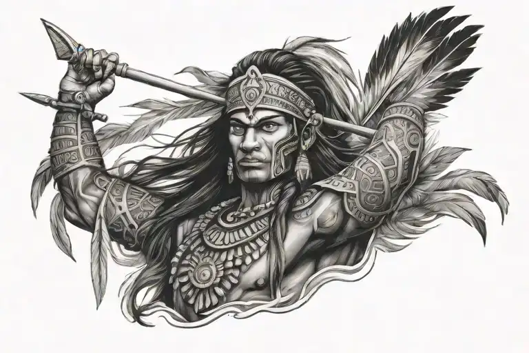 Indian warrior tattoo design idea
