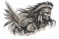 Indian warrior tattoo design idea