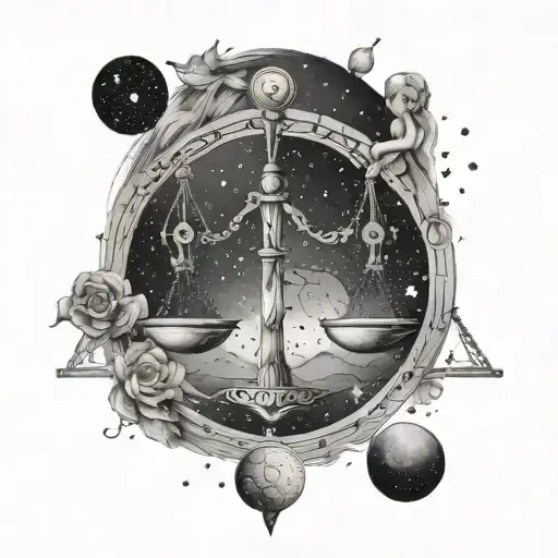 INTJ and Libra constellation tattoo design idea