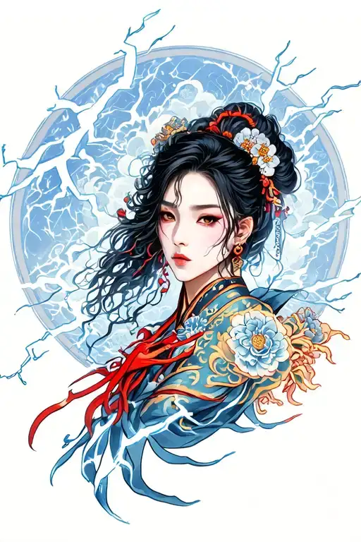 Japanese Lightning tattoo design idea