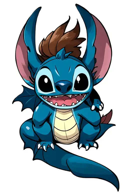 how to train your dragon and lilo & stitch tattoo design idea