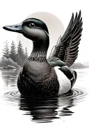 mallard duck scene tattoo design idea