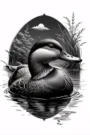 mallard duck scene tattoo design idea