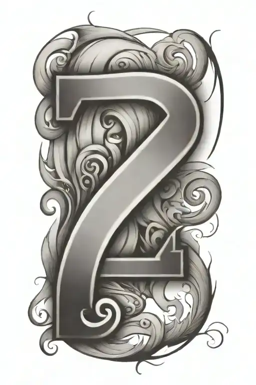 The Letter S and the number 21  tattoo design idea