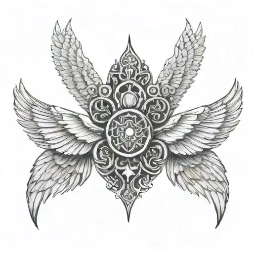isis wings spread wide tattoo design idea