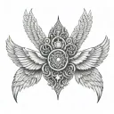 isis wings spread wide tattoo design idea