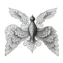isis wings spread wide tattoo design idea
