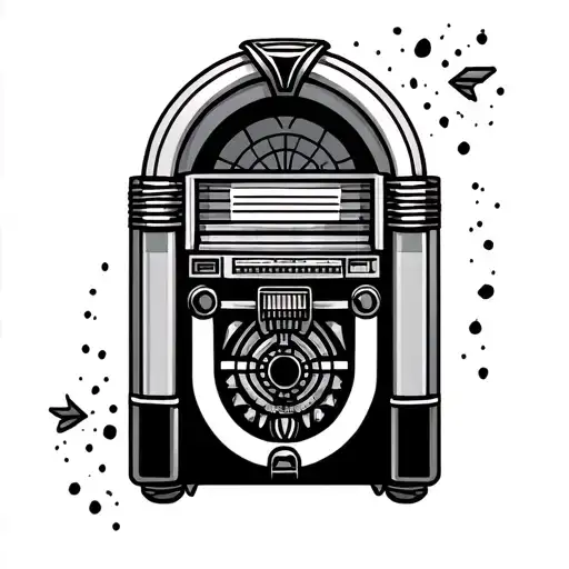 Jukebox with geometric shapes tattoo design idea