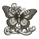 butterfly lifting anchor   tattoo design idea